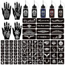 Kit de Tatuagem Temporária Moricher 5 Cores de Tinta 96 Moldes Kit de Tatuagem Temporária Moricher 5 Cores de Tinta 96 Moldes