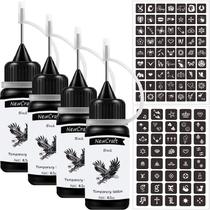 Kit de tatuagem temporário NewCraft com 4 tintas marrons e estênceis