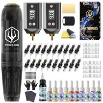 Kit de Tatuagem Vidattx Sem Fio 1200mAh com 11 Tintas Kit de Tatuagem Vidattx Sem Fio 1200mAh com 11 Tintas