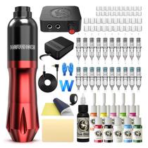 Kit de tatuagem Wormhole Tattoo WTK079 com 10 tintas e 20 agulhas