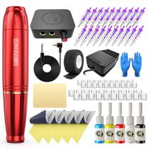 Kit de tatuagem Wormhole WTK070-B True Red com caneta e tinta de tatuagem