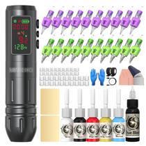 Kit de tatuagem Wormhole WTK317 Pistola de tatuagem sem fio 77 unidades com 1.600 mAh
