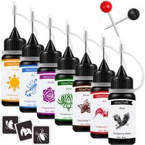 Kit de Tatuajes Temporales NewCraft con 7 Tintas de Colores y 103 Plantillas Kit de Tatuajes Temporales NewCraft con 7 Tintas de Colores y 103 Plantillas