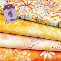 Kit de Tecido Batik Amarelo (30X70) 4 Estampas