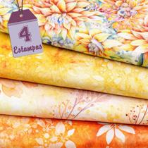 Kit de Tecido Batik Amarelo (50X150) 4 Estampas Kit de Tecido Batik Amarelo (50X150) 4 Estampas