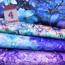 Kit de Tecido Batik Roxo (30X70) 4 Estampas