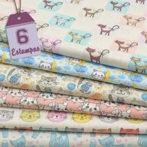 Kit de Tecido Cat Lovers Fofinho (30x70) 6 Estampas