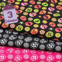 Kit de Tecido Caveira Mexicana (30x70) 3 Estampas Kit de Tecido Caveira Mexicana (30x70) 3 Estampas