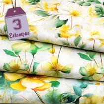 Kit de Tecido Floral Verde (30X70) 3 Estampas Kit de Tecido Floral Verde (30X70) 3 Estampas