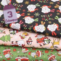 Kit de Tecido Jingle Bells (50x150) 3 Estampas Kit de Tecido Jingle Bells (50x150) 3 Estampas