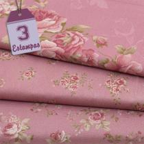 Kit de Tecido Millyta La Vie En Rose Rose (30x70) 3 Estampas