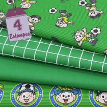 Kit de Tecido Turma da Mônica Brasil Verde (30x70) 4 Estampas Kit de Tecido Turma da Mônica Brasil Verde (30x70) 4 Estampas