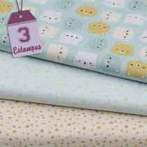 Kit de Tecido Ursinhos Baby Verde (30x70) 3 Estampas Kit de Tecido Ursinhos Baby Verde (30x70) 3 Estampas