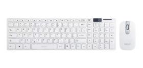 kit de teclado e mouse sem fio Exbom BK-S1000 Português Brasil de cor branco