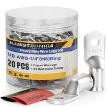 Kit de terminais de bateria e tubos termorretráteis haisstronica 1/0 AWG