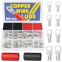 Kit de terminais de cabo de bateria haisstronica 80PCS AWG 8 6 4 2 com tubo
