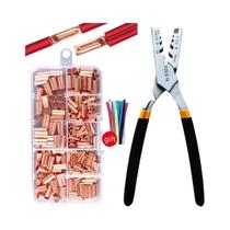 Kit De Terminais De Conexão De Cobre Com 250 Peças, Conectores De Cabo, Ferrule Com Alicate De