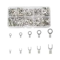 Kit De Terminais De Latão Não Isolados 10 Em 1, 200-320 Peças, Conectores De Cabo Tipo Anel, Garfo,