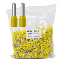 Kit de terminais de ponteiras de arame Fidioto AWG14 1000 unidades amarelo