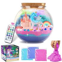 Kit de terrário LAOESE Unicorn para meninas de 4 a 12 anos com luz