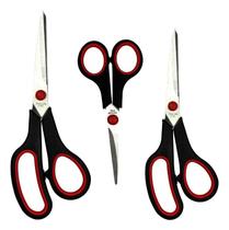 Kit de Tesouras 3 peças 20 cm. 19 cm. e 14 cm. Linha Prátika SQ-3253