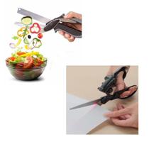 Kit de tesouras com mira laser de corte tecidos e tesoura tabua de cozinha 2 em 1 clever cutter faca - MAKEDA
