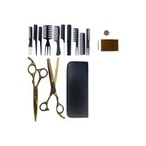 Kit de tesouras de cabeleireiro e conjunto de pentes de desbaste de 6 polegadas