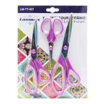Kit de Tesouras de Titânio Lanmax - 3 Unidades (5.5, 8.5 e 9 1/2 Polegadas)