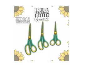 Kit De Tesouras Decorativas P/ Costura Girassol 03 Unidades