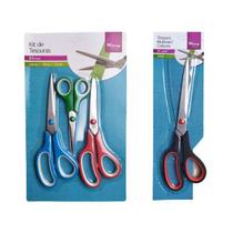 Kit de Tesouras Multiuso em Aço Inox - Wincy - 04 unidades - Tamanho 14cm,19cm , 21cm e 24cm Kit de Tesouras Multiuso em Aço Inox - Wincy - 04 unidades - Tamanho 14cm,19cm , 21cm e 24cm