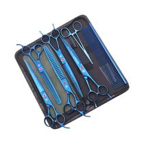 Kit De Tesouras Para Cães Em Aço Inoxidável Purple Dragon 440C Com 8 Tesouras Retas, Curvas E De
