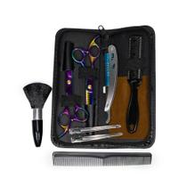 Kit de tesouras para cortar cabelo profissional iniciante barbeiro cabeleireiro - Action Store Brasil