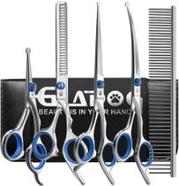 Kit de Tesouras Profissional GLADOG 6 em 1 para Cães - Com Estojo