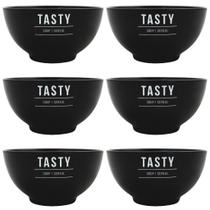 Kit De Tigelas Bowls 440ml Manhattan Preto Para Lamen Miojo - 6 Unidades