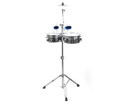 Kit de Timbalitos com Estante Torelli KT250 com 2 cowbells, 2 timbalitos, girafa de prato e clamp Kit de Timbalitos com Estante Torelli KT250 com 2 cowbells, 2 timbalitos, girafa de prato e clamp