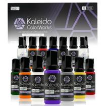 Kit de Tinta Acrílica à Base de Água Gaahleri Kaleido Primary 12 Cores Tinta para Aerógrafo para Modelos em Escala, Gundam, Mecha, Carros e Miniaturas Pré-Diluída, Alto Brilho, Secagem Rápida, com Diluidor e Limpador