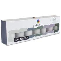 Kit de Tinta Acrílica Talento Tons de Cinza 7 Cores de 37 ml