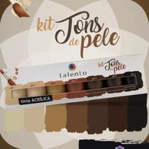 Kit De Tinta Acrílica Talento Tons De Pele Com 7 Cores 37ml Kit De Tinta Acrílica Talento Tons De Pele Com 7 Cores 37ml