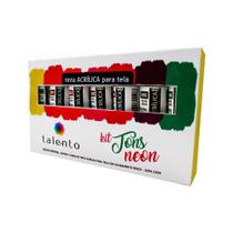 Kit de Tinta Acrílica Talento Tons Neon 7 Cores Com 20 ml Cada