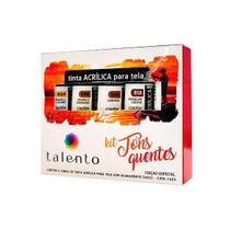 Kit De Tinta Acrílica Talento Tons Quentes Com 5 Cores 20 Ml