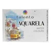 Kit de Tinta Aquarela Talento Water Colours 12 Cores de 20ml