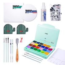 Kit de Tinta Guache HIMI, 41 Peças Profissional para Pintura Artística com 24 Tintas HIMI, 6 Pincéis, 2 Telas, Paleta, Espátula, Spray Antimofo Hidratante, e Recarga de Tinta Branca (100ml), Ótimo Kit para Artistas, Iniciantes e Adultos Kit de Tinta Guache HIMI, 41 Peças Profissional para Pintura Artística com 24 Tintas HIMI, 6 Pincéis, 2 Telas, Paleta, Espátula, Spray Antimofo Hidratante, e Recarga de Tinta Branca (100ml), Ótimo Kit para Artistas, Iniciantes e Adultos