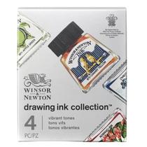 Kit de Tinta Nankin para Desenho Winsor & Newton 14ml com 4 Cores Vibrantes