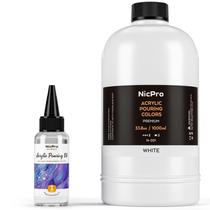 Kit de Tinta para Pouring Acrílico Nicpro Branco Titânio 1000 ml Kit de Tinta para Pouring Acrílico Nicpro Branco Titânio 1000 ml