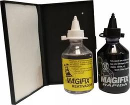Kit de Tinta Rápida Magifix para Carimbos Plásticos com Reativador e Almofada