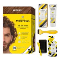 Kit de tintura de cabelo e barba CLEVERMAN Auburn para homens - reutilizável Kit de tintura de cabelo e barba CLEVERMAN Auburn para homens - reutilizável