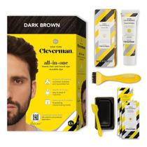 Kit de tintura de cabelo e barba CLEVERMAN Cleverman Dark Brown para homens
