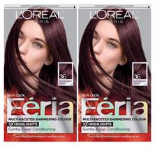 Kit de tintura de cabelo L'Oreal Paris Feria Chocolate Cherry x2 Kit de tintura de cabelo L'Oreal Paris Feria Chocolate Cherry x2