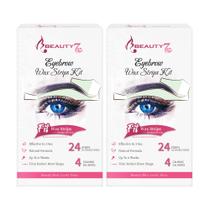 Kit de tiras de cera Beauty7 para pele sensível com 24 tiras e 4 toalhetes