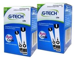 Kit De Tiras De Medir Glicose Gtech Lite 100 Unid